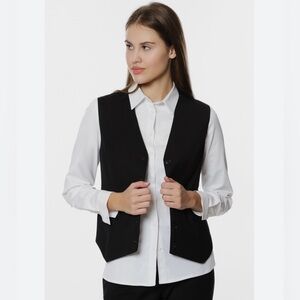 Sunny Leigh/ Black Vest/ lapel and gold buttons/ 14P
